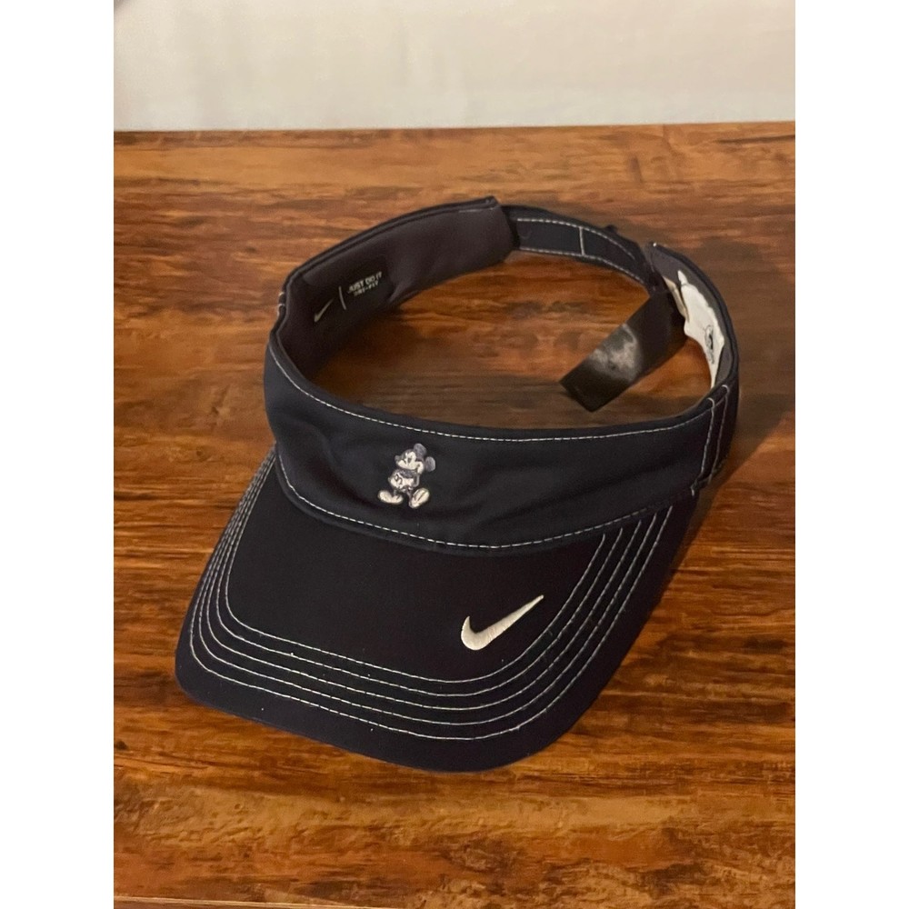 Disney Parks Nike Swoosh Mickey Golf Visor Dri-Fit Navy Adjustable Exclusive